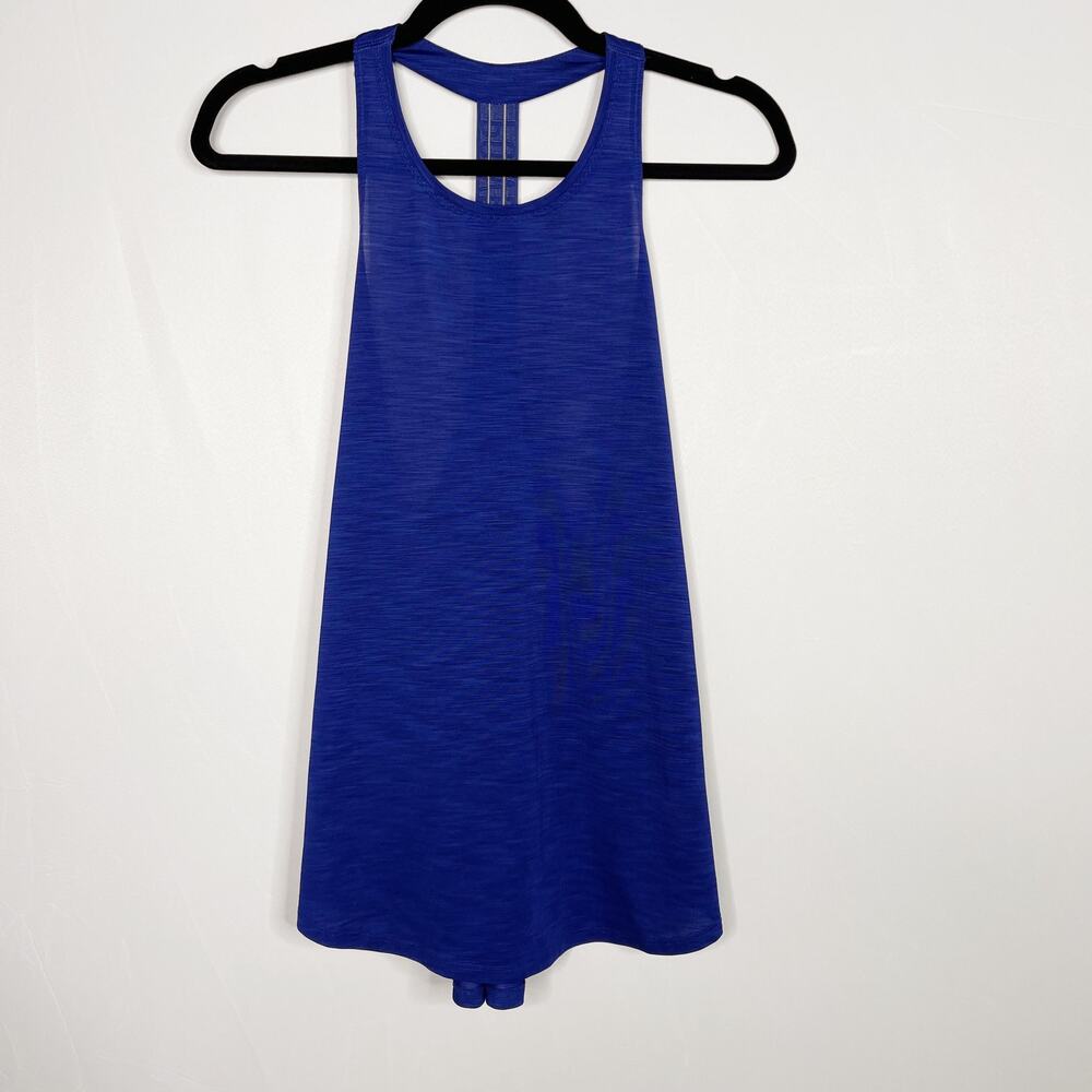 Athleta XSmall XS Incline Tank Top Racerback Power Of She Blue Spacedye Scoop